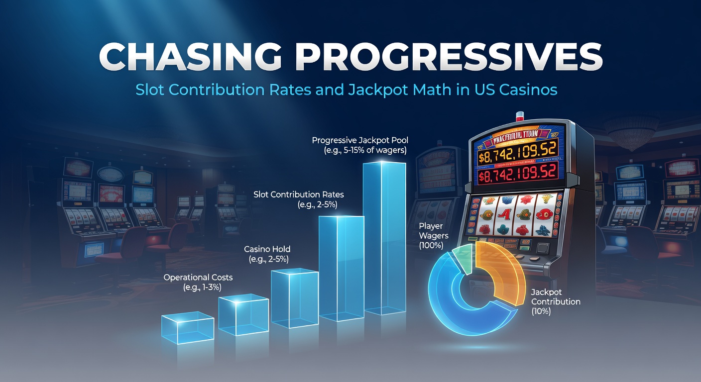 Vibrant slot machine displaying a massive progressive jackpot counter ticking upward amid flashing lights in a bustling US casino floor