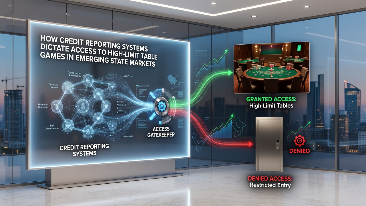 High-limit table game area with credit verification protocols