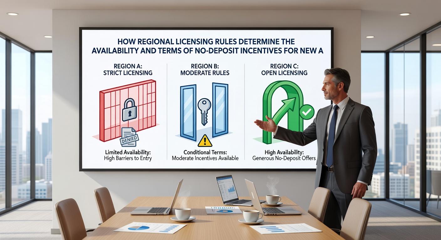Comparison chart of bonus terms across different regulatory regions displayed on a digital screen