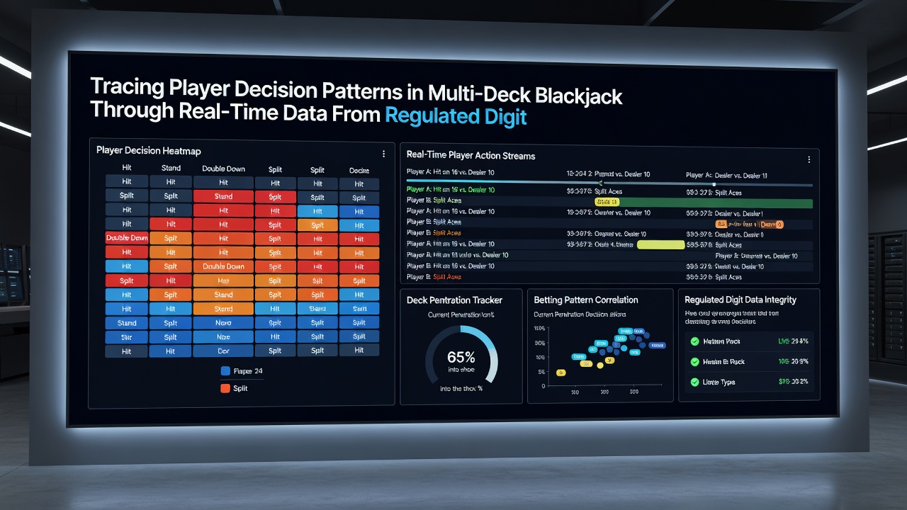 Heatmap of player decision frequencies across different true counts in multi-deck blackjack