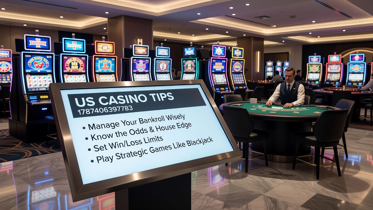 Close-up view of casino table games including blackjack and roulette with chips and cards in play